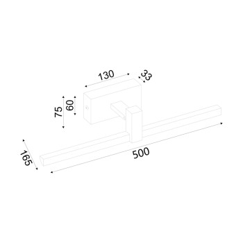 ^ΕΠΙΤΟΙΧΟ Φ/Σ LED 8W 3000K 520LM MIRAR ΜΑΥΡΟ ΜΕΤ/ΚΟ IP20 50X16,5X7,5CM  ^ΕΠΙΤΟΙΧΟ Φ/Σ LED 8W 3000K 520LM MIRAR ΜΑΥΡΟ ΜΕΤ/ΚΟ IP20 50X16,5X7,5CM