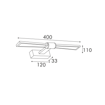 ΕΠΙΤΟΙΧΟ Φ/Σ LED 8W 520LM 4000K ΟΡΕΙΧΑΛΚΟ ΑΛΟΥΜΙΝΙΟ 410Χ140Χ55ΜΜ PAPIGION