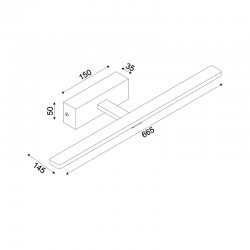 ^ΕΠΙΤΟΙΧΟ Φ/Σ LED 12W 3000K 780LM PALMA ΟΡΕΙΧΑΛΚΟ ΜΕΤ/ΚΟ IP44 66,5X14,5X5CM 