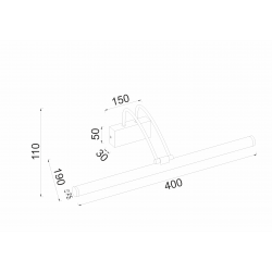 ^ΕΠΙΤΟΙΧΟ Φ/Σ LED 8W 3000K 520LM ΜΑΥΡΟ ΑΝΟΞ.ΑΤΣΑΛΙ IP44 40X12X19CM  ARIA