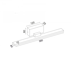 ^ΕΠΙΤΟΙΧΟ Φ/Σ LED 16W 3000K 1040LM ΜΑΥΡΟ ΜΕΤ/ΚΟ IP44 56X7X7CM CHLOE