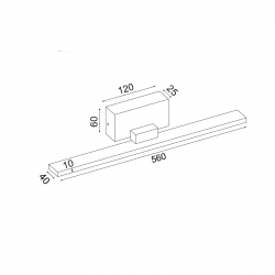 ^ΕΠΙΤΟΙΧΟ Φ/Σ LED 16W 3000K 1040LM ΛΕΥΚΟ ΜΕΤ/ΚΟ IP44 56X7X7CM CHLOE