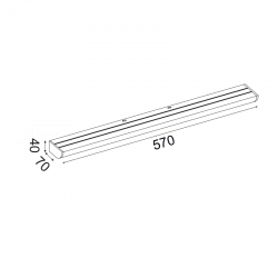 ^ΕΠΙΤΟΙΧΟ Φ/Σ LED 12W 3000K 780LM ΜΑΥΡΟ ΑΛΟΥΜΙΝΙΟ IP44 57X7X4CM KLARA