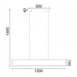 ^ΚΡΕΜΑΣΤΟ Φ/Σ LED 32W 3000K 2600LM AELIA ΜΑΥΡΟ ΜΕΤ/ΚΟ IP20 120X6XH150CM 