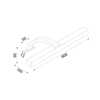 ^Φ/Σ ΕΠΙΠΛΟΥ LED 8W 3000K 520LM VIDE ΧΡΩΜΙΟ ΜΕΤ/ΚΟ IP44 50X16X9,5CM