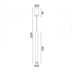 ^ΚΡΕΜΑΣΤΟ Φ/Σ LED 5W 3000K 400LM FINO ΛΕΥΚΟ ΜΕΤ/ΚΟ IP20 D3XD5,3XH220CM