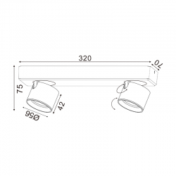 ^ΕΠΙΤΟΙΧΟ Φ/Σ LED 10W COB 80° 3000K 800LM ΜΑΥΡΟ ΑΛΟΥΜΙΝΙΟ 32X7XH7,5CM PLUTO