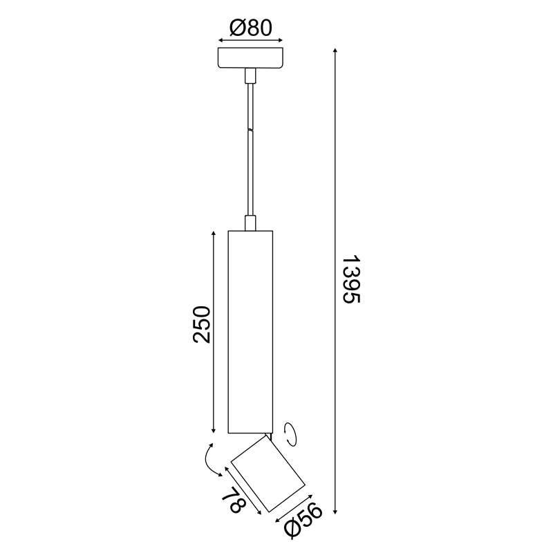 ^ΚΡΕΜΑΣΤΟ Φ/Σ 1XGU10 BABEL ΛΕΥΚΟ ΜΕΤ/ΚΟ IP20 D5,6XD8XH140CM ^ΚΡΕΜΑΣΤΟ Φ/Σ 1XGU10 BABEL ΛΕΥΚΟ ΜΕΤ/ΚΟ IP20 D5,6XD8XH140CM