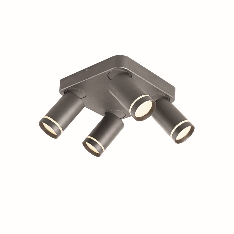 ^ΕΠΙΤΟΙΧΟ Φ/Σ 4XGU10 DIVINO ΓΚΡΙ ΑΛΟΥΜΙΝΙΟ IP20 21X21X13,5CM