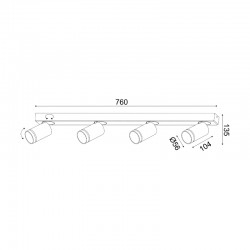 ^ΕΠΙΤΟΙΧΟ Φ/Σ 4XGU10 DIVINO ΜΑΥΡΟ ΑΛΟΥΜΙΝΙΟ IP20 76X7X13,5CM