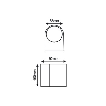 GU10 WALL LUMINAIRE PLASTIC 230V AC DARK GREY IP65 MAX.2X3W LED