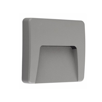 LED WALL SQUARE LUMINAIRE GREY 230V AC IP65 3W 3000K 200LM RA80
