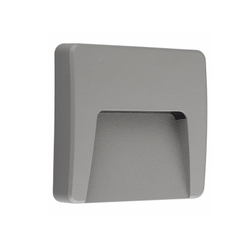 LED WALL SQUARE LUMINAIRE GREY 230V AC IP65 3W 3000K 200LM RA80