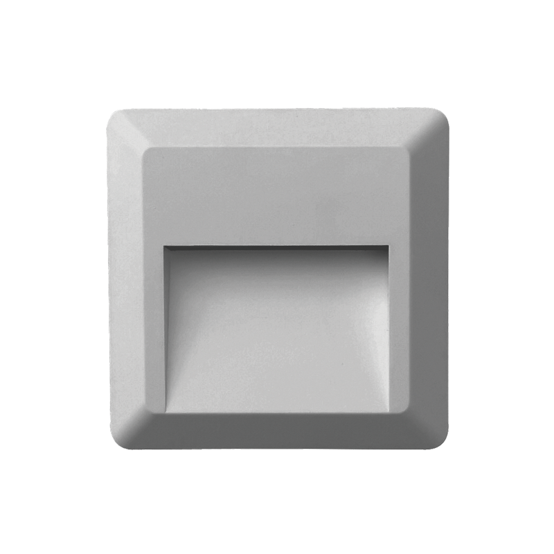 LED WALL SQUARE LUMINAIRE GREY 230V AC IP65 2W 3000K 100LM RA80