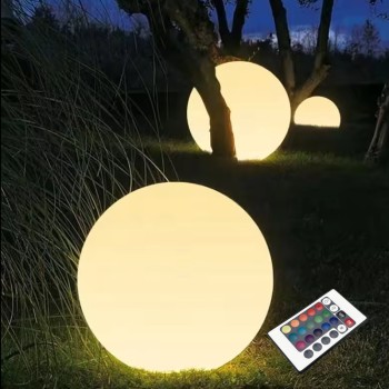 ΗΛΙΑΚΗ/ΕΠΑΝΑΦΟΡΤΙΖΟΜΕΝΗ RGBW LED ΜΠΑΛΑ D40cm IP54 LiFePO4 1800mAh 