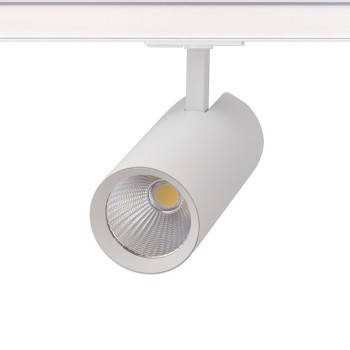 SAND WHITE LED TRACK LUMINAIRE 27W 3000K 1-PHASE 36° 3120LM 230V AC Ra80 Φ74*170MM 5YRS