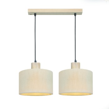 ^ΚΡΕΜΑΣΤΟ Φ/Σ 2ΧΕ27 CHIOS ΚΡΕΜ ΥΦΑΣΜΑ+ΞΥΛΟ 50X22XH130CM