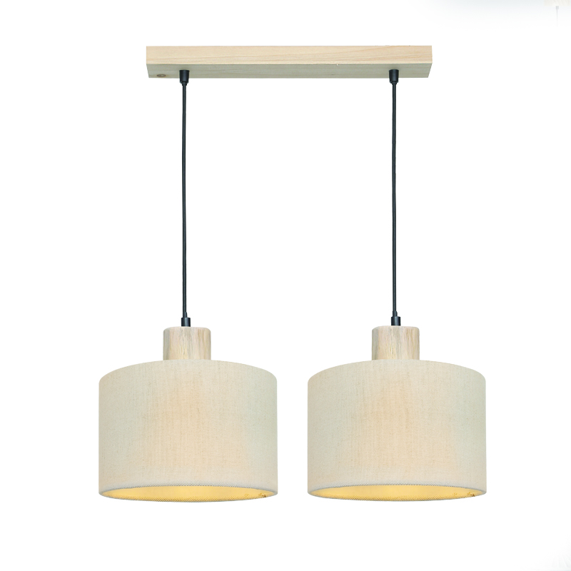 ^ΚΡΕΜΑΣΤΟ Φ/Σ 2ΧΕ27 CHIOS ΚΡΕΜ ΥΦΑΣΜΑ+ΞΥΛΟ 50X22XH130CM