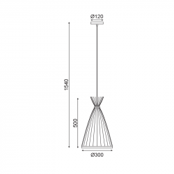 ^ΚΡΕΜΑΣΤΟ Φ/Σ 1ΧΕ27 BAMBOO D30XH154CM SERIFOS