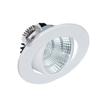 NETTO ROUND WHITE MOV. LED SPOT 6W 6000K 440Lm COB 230V 60° Ra80