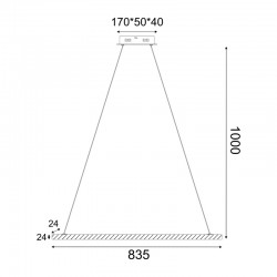 ΚΡΕΜΑΣΤΟ Φ/Σ LED 13W 3000K 1300LM CANELA ΞΥΛΟ+ΛΕΥΚΟ ΜΕΤ/ΚΟ 83,5X8XH100CM