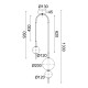 ΚΡΕΜΑΣΤΟ Φ/Σ LED 15W 3000K 1500LM AMELIA ΜΑΥΡΟ ΜΕΤ/ΚΟ+ΛΕΥΚΟ ΓΥΑΛΙ D37XH130CM