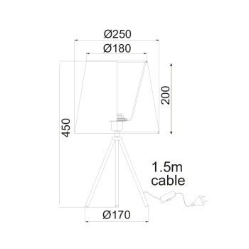 NETTO ΠΟΡΤΑΤΙΦ ΤΡΙΠΟΔΑΣ ΜΑΥΡΟ 1ΧE27 MILOS