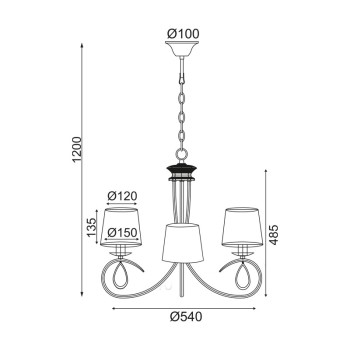 ΚΡΕΜΑΣΤΟ Φ/Σ 3ΧΕ14 ΜΕΤΑΛ.ΧΡΥΣΟΧΑΛΚΙΝΟ+ΜΑΥΡΟ ΑΜΠΑΖ.Φ54XΗ120CM BASILICO ΚΡΕΜΑΣΤΟ Φ/Σ 3ΧΕ14 ΜΕΤΑΛ.ΧΡΥΣΟΧΑΛΚΙΝΟ+ΜΑΥΡΟ ΑΜΠΑΖ.Φ54XΗ120CM BASILICO
