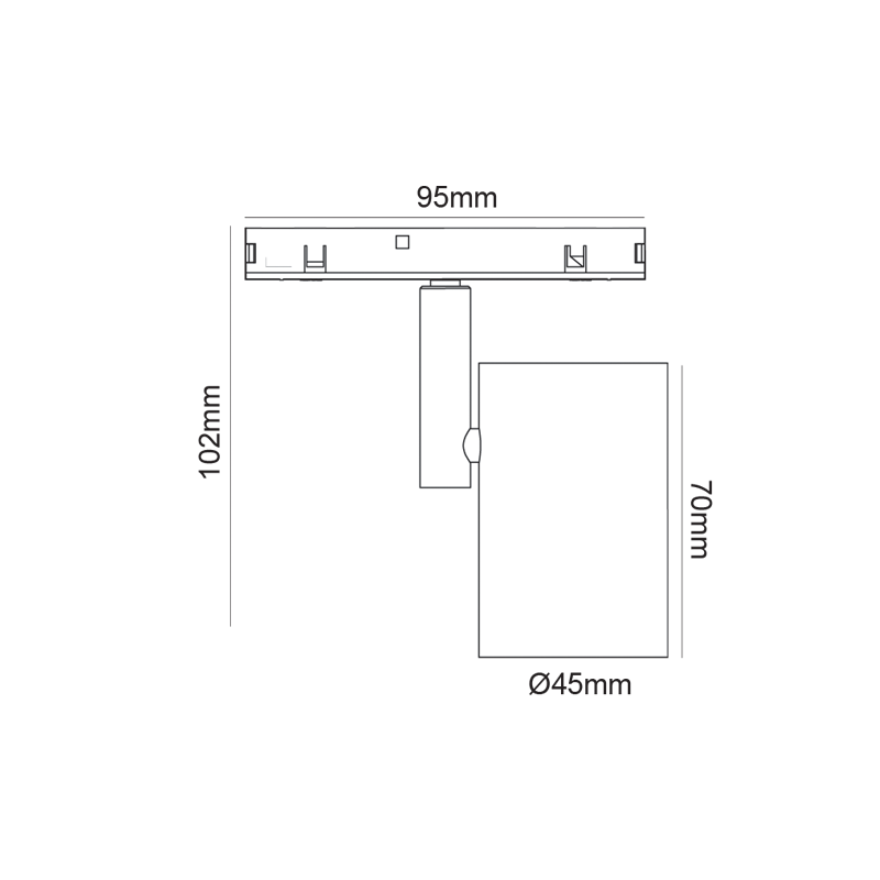 ΜΙΝΙ ΜΑΥΡΟ ΜΑΓΝΗΤΙΚΟ ΣΠΟΤ 24V DC 9W 3000K 840LM 38° RA90 5YRS Φ45*70(102)ΜΜ ΜΙΝΙ ΜΑΥΡΟ ΜΑΓΝΗΤΙΚΟ ΣΠΟΤ 24V DC 9W 3000K 840LM 38° RA90 5YRS Φ45*70(102)ΜΜ