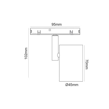 ΜΙΝΙ ΜΑΥΡΟ ΜΑΓΝΗΤΙΚΟ ΣΠΟΤ 24V DC 9W 4000K 870LM 38° RA90 5YRS Φ45*70(102)ΜΜ
