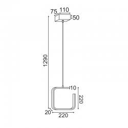 ^ΚΡΕΜΑΣΤΟ Φ/Σ LED 8W 3000K 780LM ΜΑΥΡΟ ΜΕΤΑΛΛΙΚΟ 22X11XH129CM EUCLID1