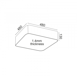 ^ΟΡΟΦΗΣ Φ/Σ LED 40W 3200LM 3000K ΛΕΥΚΟ ΜΕΤ/ΚΟ 48X48XH13CM EMERY