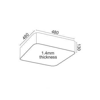 ^ΟΡΟΦΗΣ Φ/Σ LED 40W 3200LM 3000K ΛΕΥΚΟ ΜΕΤ/ΚΟ 48X48XH13CM EMERY