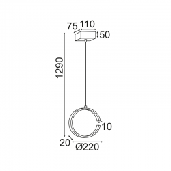 ^ΚΡΕΜΑΣΤΟ Φ/Σ LED 8W 3000K 750LM ΜΑΥΡΟ ΜΕΤΑΛΛΙΚΟ 22X11XH129CM EUCLID3