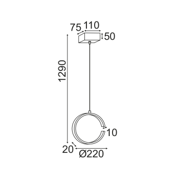 ^ΚΡΕΜΑΣΤΟ Φ/Σ LED 8W 3000K 750LM ΜΑΥΡΟ ΜΕΤΑΛΛΙΚΟ 22X11XH129CM EUCLID3 ^ΚΡΕΜΑΣΤΟ Φ/Σ LED 8W 3000K 750LM ΜΑΥΡΟ ΜΕΤΑΛΛΙΚΟ 22X11XH129CM EUCLID3