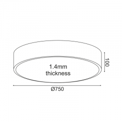 ^ΟΡΟΦΗΣ Φ/Σ LED 60W 4800LM 3000K ΜΑΥΡΟ ΜΕΤ/ΚΟ D75XH10CM OPTIMUS