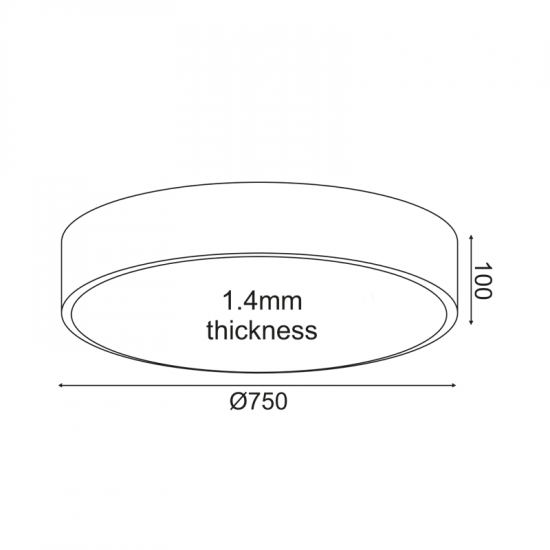 ^ΟΡΟΦΗΣ Φ/Σ LED 60W 4800LM 3000K ΜΑΥΡΟ ΜΕΤ/ΚΟ D75XH10CM OPTIMUS