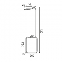 ^ΚΡΕΜΑΣΤΟ Φ/Σ LED 15W 3000K 1390LM ΛΕΥΚΟ ΜΕΤΑΛΛΙΚΟ 26X14XH142CM SYMETRIA