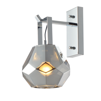 NETTO ΕΠΙΤΟΙΧΟ Φ/Σ 1ΧΕ27 ΓΥΑΛΙ ΦΙΜΕ+ΧΡΩΜΙΟ ΜΕΤΑΛΛΟ Φ18Χ23,5Χ30CM DIAMONDRA