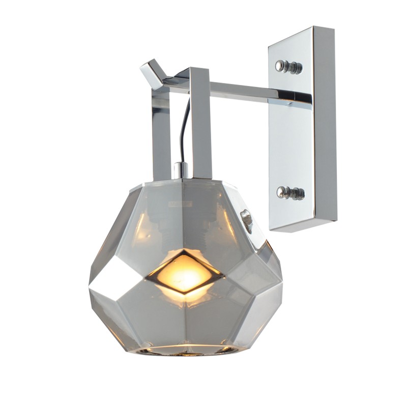 NETTO ΕΠΙΤΟΙΧΟ Φ/Σ 1ΧΕ27 ΓΥΑΛΙ ΦΙΜΕ+ΧΡΩΜΙΟ ΜΕΤΑΛΛΟ Φ18Χ23,5Χ30CM DIAMONDRA