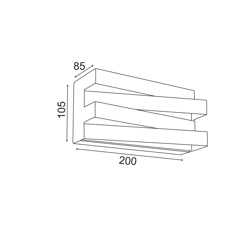 ^ΕΠΙΤΟΙΧΟ Φ/Σ LED 12W 3000K 960LM ΛΕΥΚΟ ΜΕΤ/ΚΟ 20X11X9CM MILANO