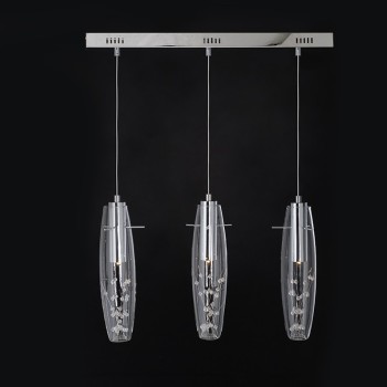 NETTO ΚΡΕΜΑΣΤΟ LED 3X3W 3000K ΓΥΑΛ+ΧΡΩΜ ΜΕΤΑΛ+ΚΡΥΣΤΑΛ 65Χ7ΧΗ100CM VANI