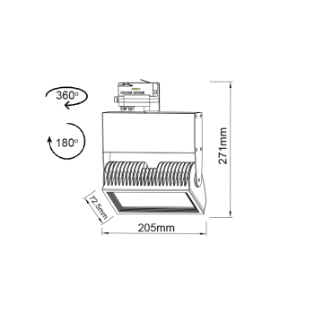 WHITE LED TRACK LIGHT 45W 3000K 4WIRES 80° 3500LM 230V Ra8 WHITE LED TRACK LIGHT 45W 3000K 4WIRES 80° 3500LM 230V Ra8