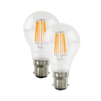 LED FILAMENT A60 B22 230V 7W 4.000K 360° 620Lm Ra80 DUO PACK