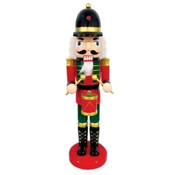 ^ ΚΑΡΥΟΘΡΑΥΣΤΗΣ ΠΡΑΣΙΝΟΣ+ΚΟΚΚΙΝΟΣ ΜΕ ΤΥΜΠΑΝΟ H30CM