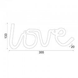 LOVE, 118 NEON LED ΛΑΜΠΑΚΙΑ ΜΕ ΜΠΑΤΑΡΙΑ (3xAA)/USB, WW, IP20, 35.5x2x13cm