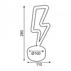 ΑΣΤΡΑΠΗ, 34 NEON LED ΛΑΜΠΑΚΙΑ ΜΕ ΜΠΑΤΑΡΙΑ (3xAA)/USB, ΘΕΡΜΟ ΛΕΥΚΟ, IP20, 11x10x28cm