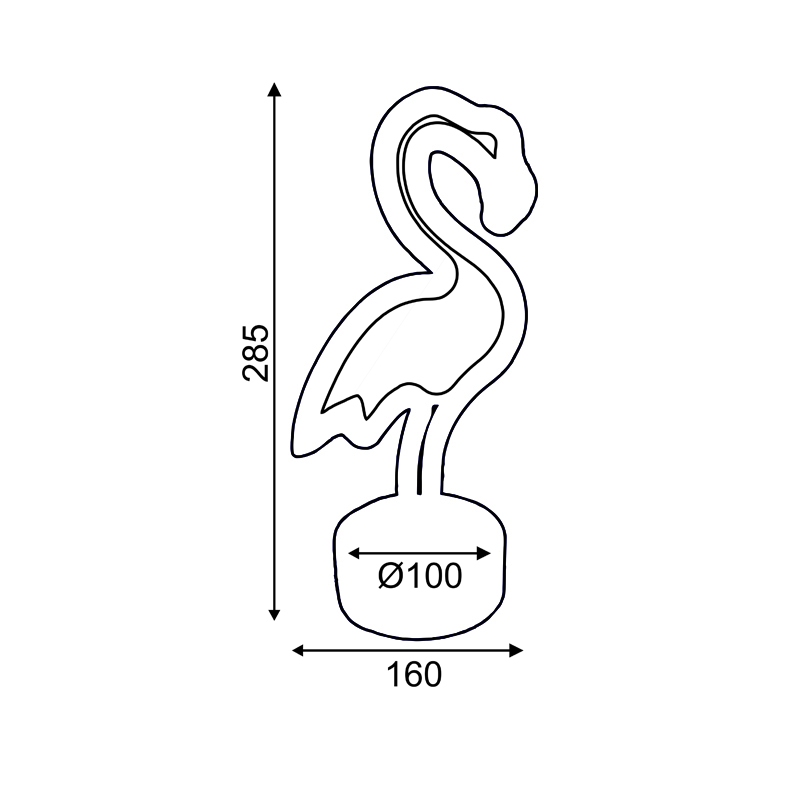 ΦΛΑΜΙΝΓΚΟ, 49 NEON LED ΛΑΜΠΑΚΙΑ ΜΕ ΜΠΑΤΑΡΙΑ (3xAA)/USB, ΡΟΖ, IP20, 16x10x28.5cm