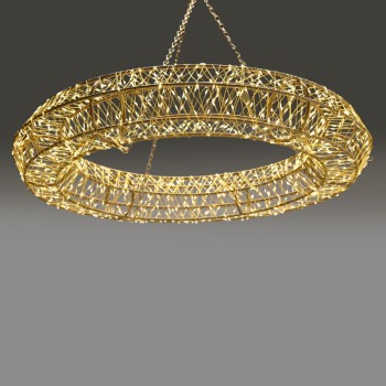 ^3D COPPER WIRE METAL MOTIF RING 1440LED ΛΑΜΠ ΚΑΛ ΧΑΛΚ ΘΕΡΜ IP44 ΑΝΤΑΠ(3VDC)ΑΛΥΣΙΔ 40cm ΑΓΚΙΣ 5mΚΑΛ