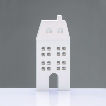 ^WOODEN DECORATIVE WHITE HOUSE   ΜΟΤΙΦ 6,5*2*14,5cm^